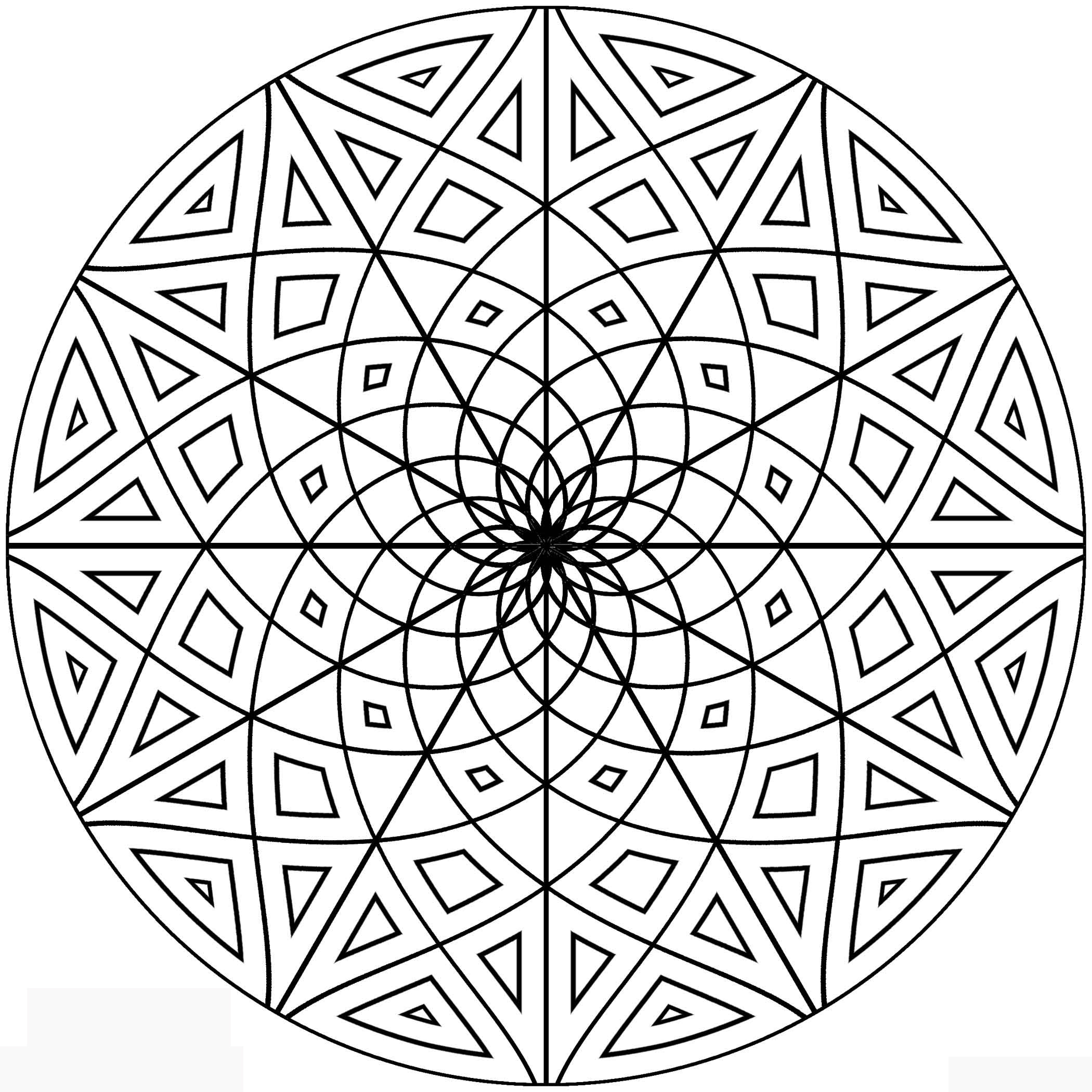 2100x2100 Free Geometric Pattern Colouring Pages