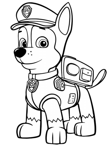 357x480 Chase Paw Patrol Coloring Page Paw Patrol Chase Coloring Page Free