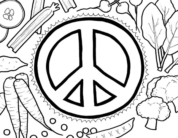 Peace Sign Coloring Pages Vegetables Free Printable Bebo Pandco 600x465 Peace Sign Coloring Pages Vegetables Free Printable Bebo Pandco