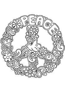 Simple And Attractive Free Printable Peace Sign Coloring Pages 210x297 Simple And Attractive Free Printable Peace Sign Coloring Pages