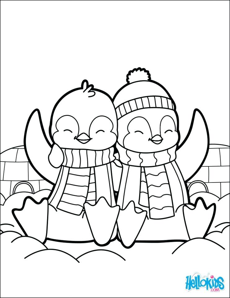 742x960 Cute Baby Penguin Coloring Pages