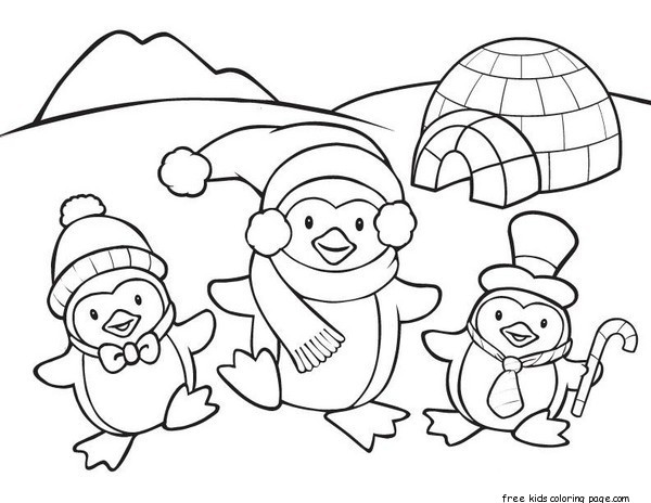 600x464 Free Penguin Coloring Pages 11