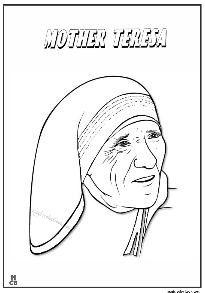 685x975 Famous People Coloring Pages Mother Teresa 01