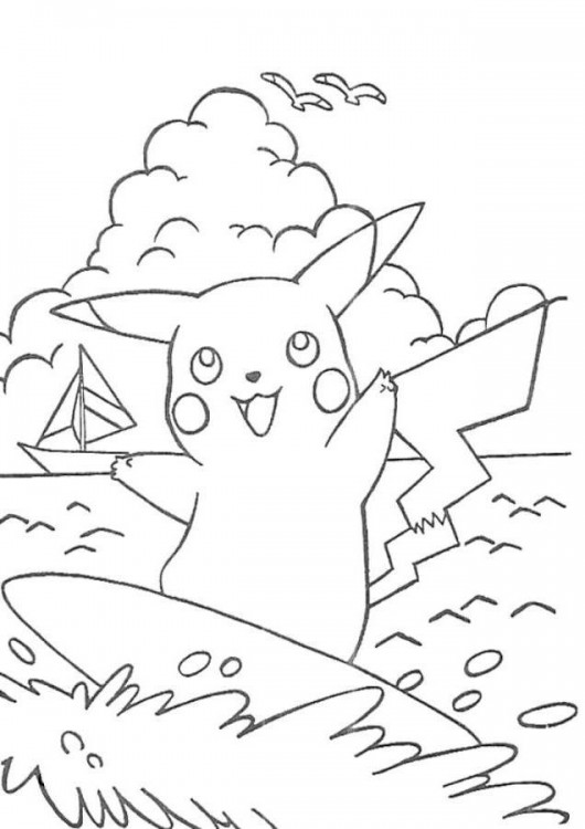 530x750 Free Printable Pikachu Coloring Pages For Kids
