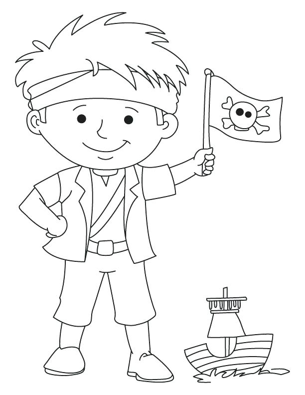 Free Pirate Coloring And Pirate Boy Waving Flag Coloring Page 612x792 Free Pirate Coloring And Pirate Boy Waving Flag Coloring Page