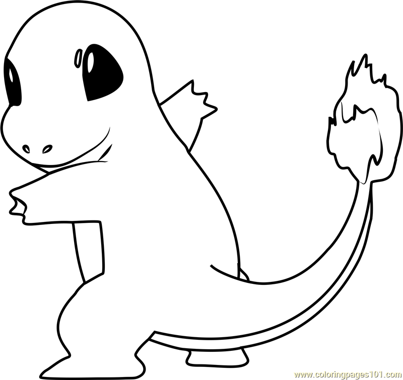 800x755 Charmander Pokemon Coloring Page
