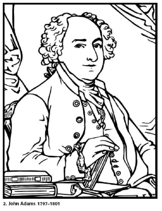 662x861 Free Coloring Pages For Kids. John Adams Our 2nd President. Click