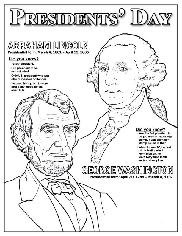 612x792 Free Printable President's Day Coloring Pages