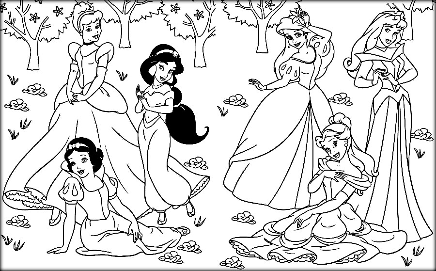 Disney Princess Coloring Pages To Print Free 900x559 Disney Princess Coloring Pages To Print Free