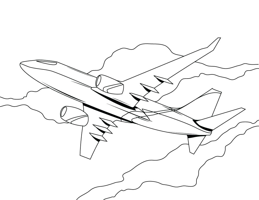 1060x820 World War 2 Plane Coloring Pages Free Printable Airplane For Kids