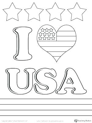 300x400 Usa Flag Coloring Pages Coloring Pages Coloring Page I Love
