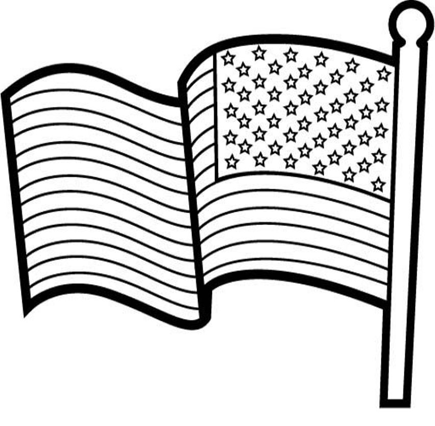 852x835 American Flag Coloring Pages