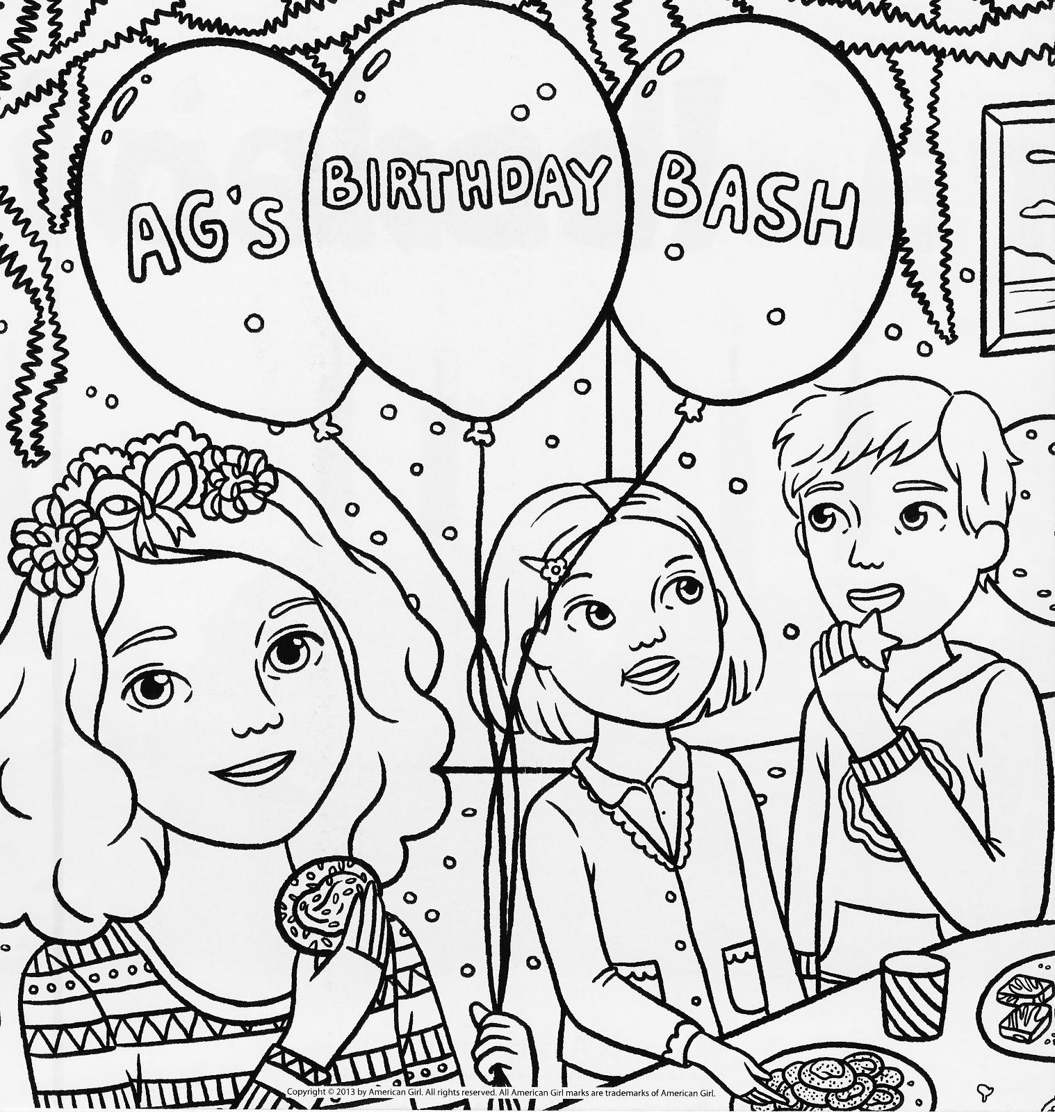 New American Girl Birthday Bash Coloring Page! American Girl 1518x1600 New American Girl Birthday Bash Coloring Page! American Girl