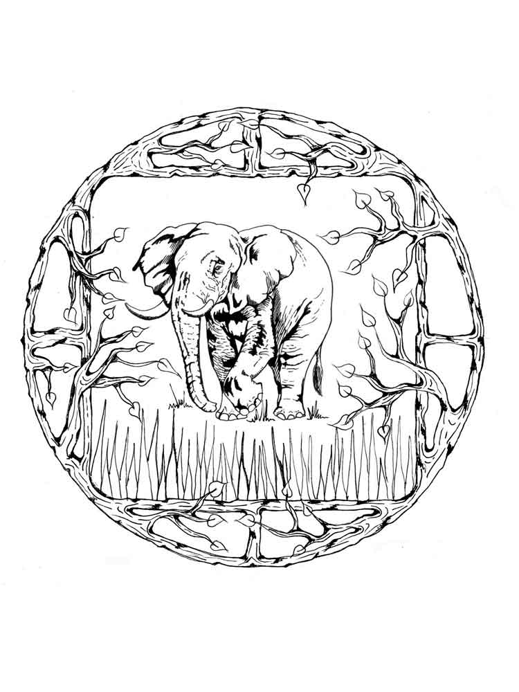 750x1000 Animal Mandala Coloring Pages For Adult. Free Printable Animal