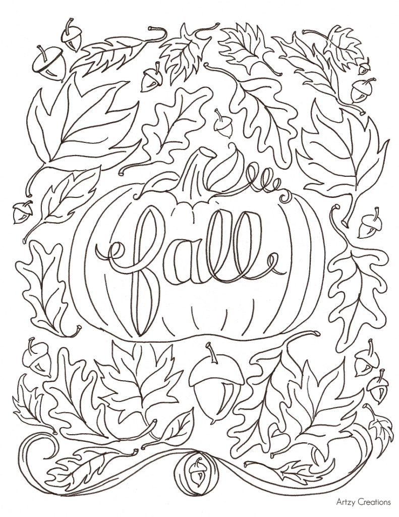 fall coloring pages to download and print for free - free printable ...