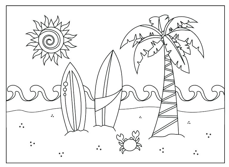 Coloring Pages Beach 768x558 Coloring Pages Beach