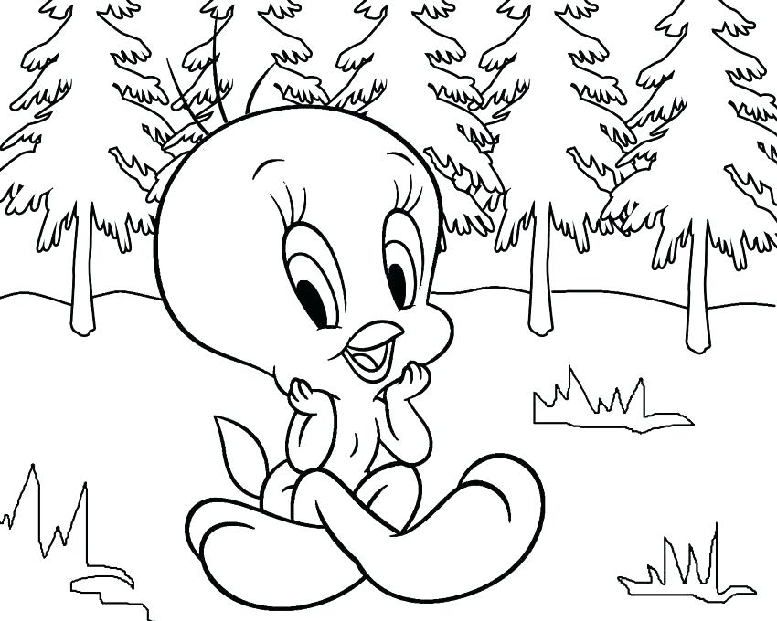 850x680 Tweety Bird Coloring Pages Free Printable For Kids Pictures