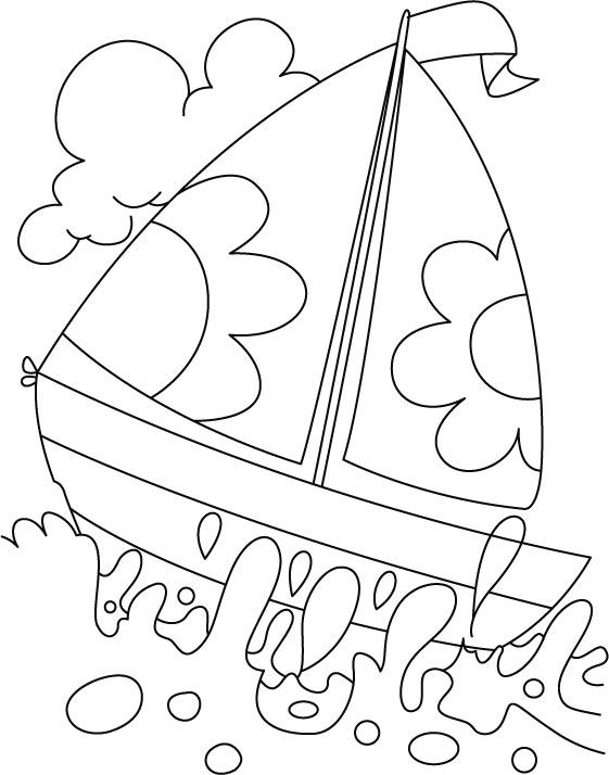 561x714 A Boat In Deep Water Coloring Page Edarts And Crafts