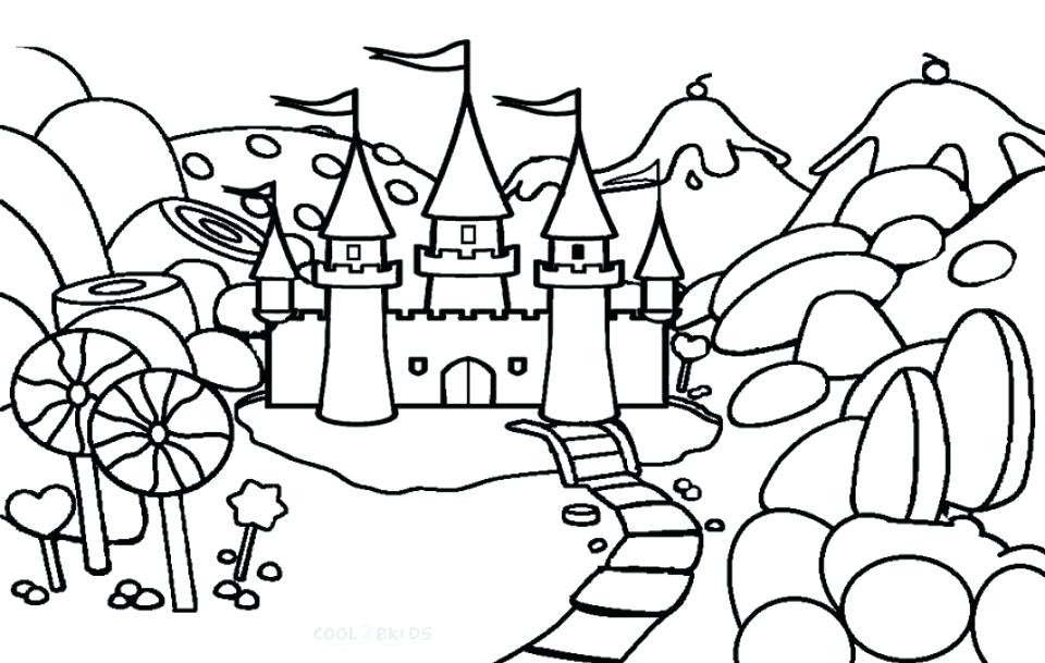 960x609 Castle Coloring Pages Castle Coloring Page Surprising Candy