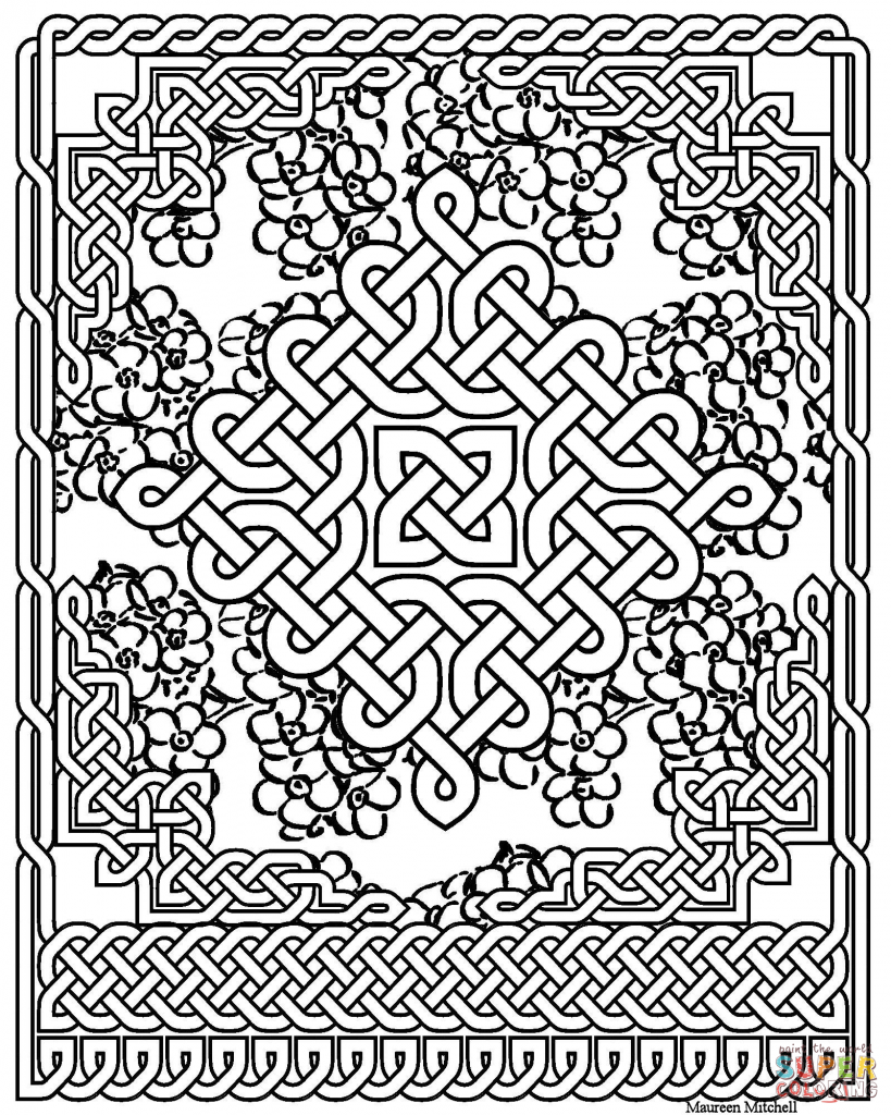 819x1024 Celtic Knot Pattern 5 Free Download Coloring Page