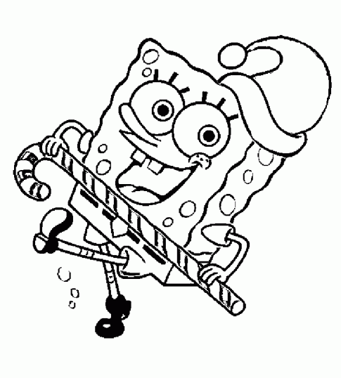 485x538 Spongebob Christmas Coloring Pages
