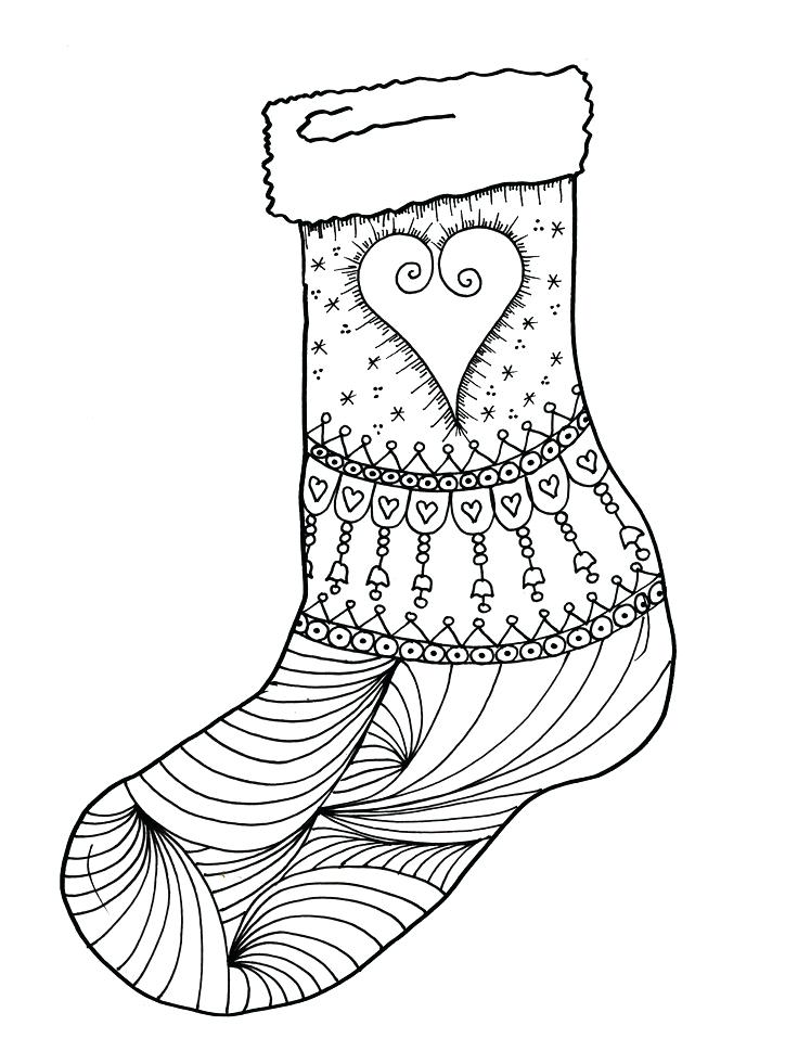 736x981 Christmas Stockings Coloring Pages Stocking To Color Free