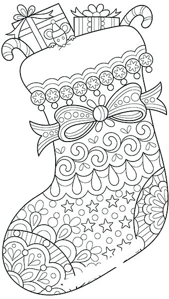 340x600 Pictures Of Christmas Stockings To Color Preschool Printable