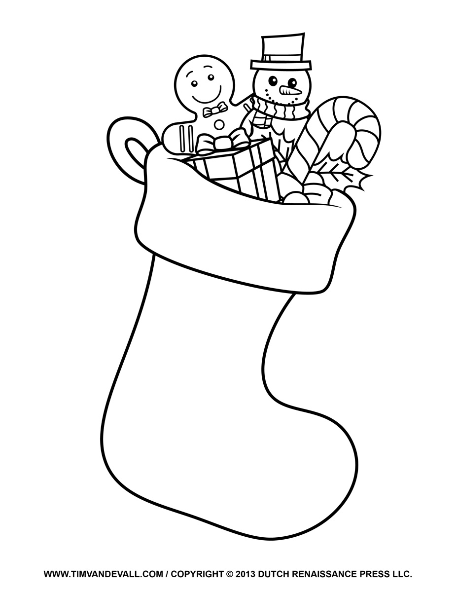 927x1200 Christmas Stocking Coloring Pages