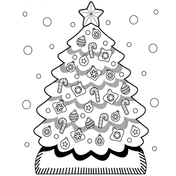 Christmas Tree Coloring Page 345x345 Christmas Tree Coloring Page