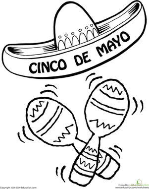 Color The Cinco De Mayo Sombrero Worksheet 301x381 Color The Cinco De Mayo Sombrero Worksheet