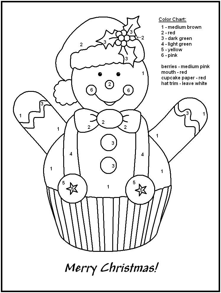 748x989 Christmas Color By Number Coloring Pages