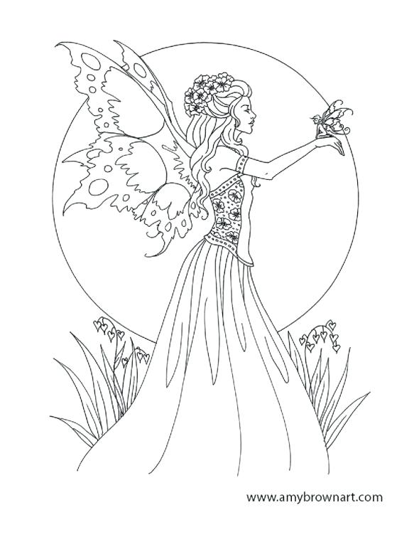 583x755 Free Printable Fairy Coloring Pages For Adults Fairy Coloring Page