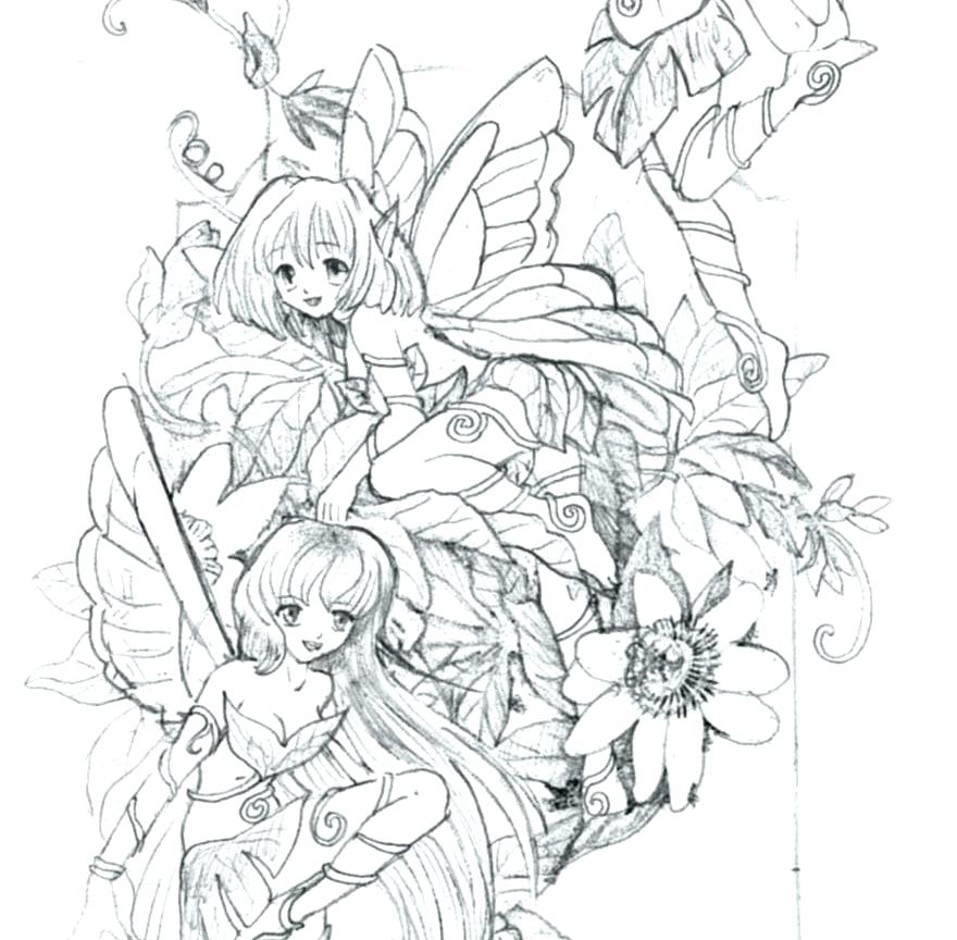 880x864 Fairy Coloring Pages For Adults