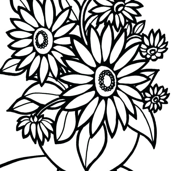 600x600 Coloring Pages Flowers Printable Printable Coloring Pages