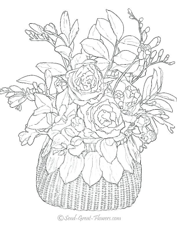 612x792 Adult Coloring Pages Flowers Free Printable Coloring Pages