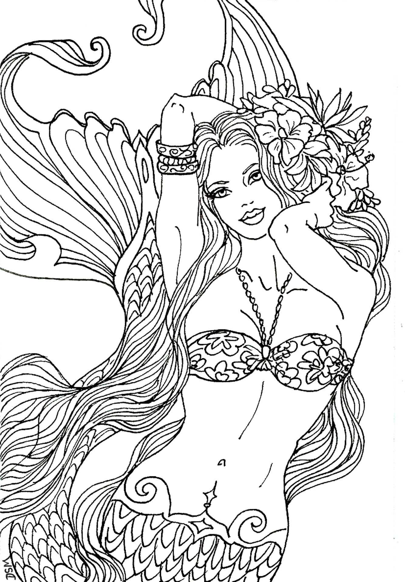 Printable Coloring Pages For Adults Mermaids Download 1334x1917 Printable Coloring Pages For Adults Mermaids Download