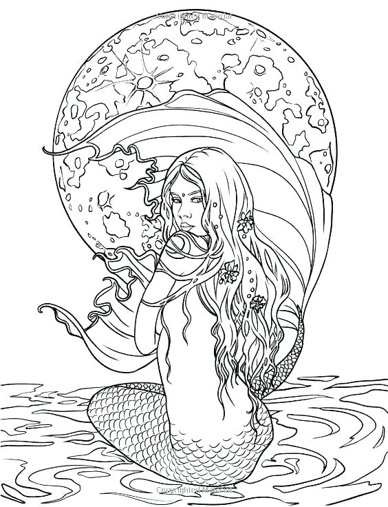 Printable Mermaid Coloring Pages For Kids Baby Mermaid Coloring 564x736 Printable Mermaid Coloring Pages For Kids Baby Mermaid Coloring