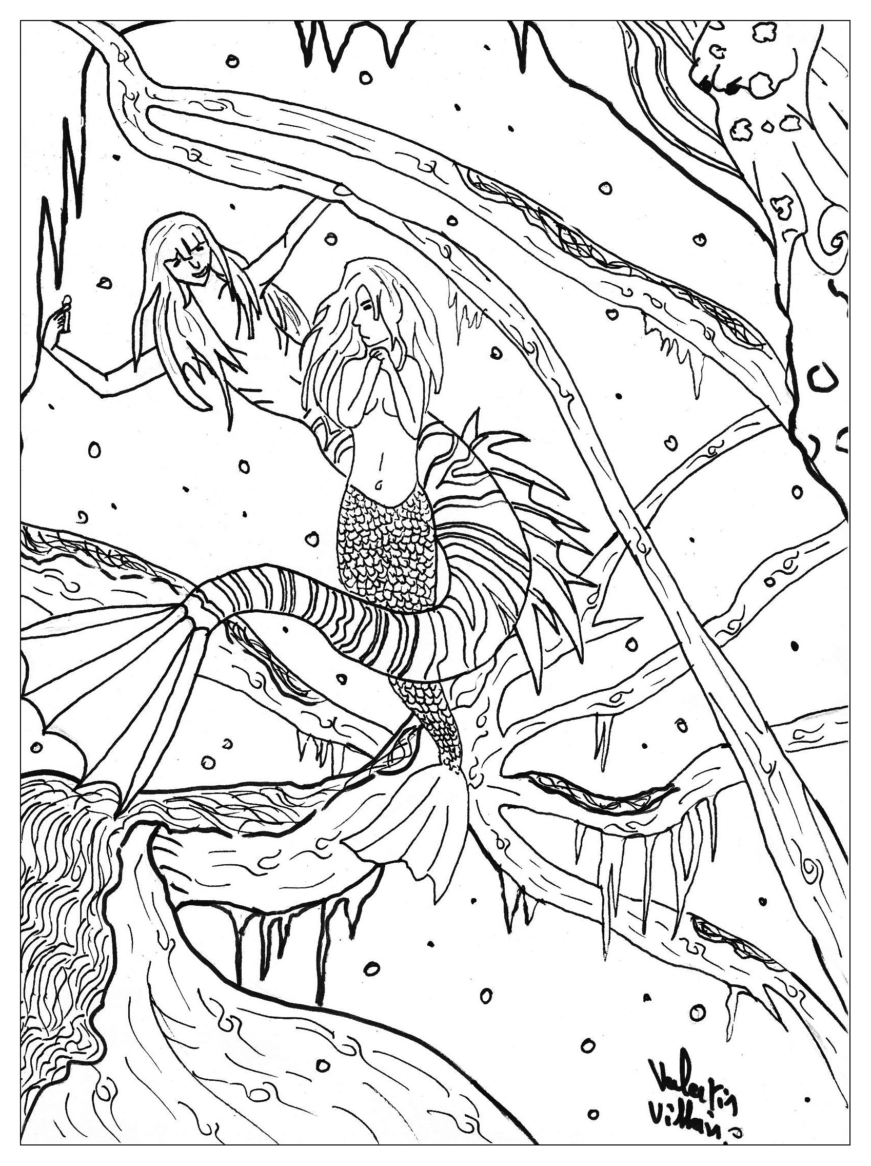 Awesome The Little Mermaid Tale Coloring Page Mermaids Free 1698x2272 Awesome The Little Mermaid Tale Coloring Page Mermaids Free