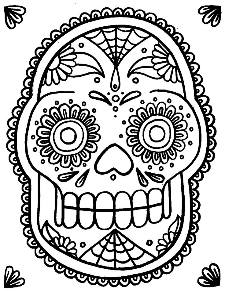 736x952 Mejores 219 De Printable Sugar Skulls Coloring En