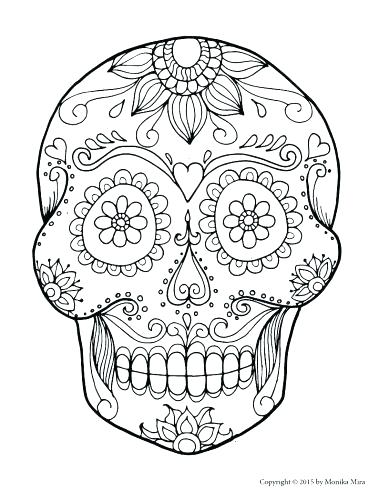 389x500 Skull Coloring Pages To Print Candy Skull Coloring Pages Gallery