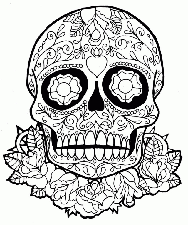 640x765 Sugar Skull Coloring Pages Awesome Coloring Pages Skull Free