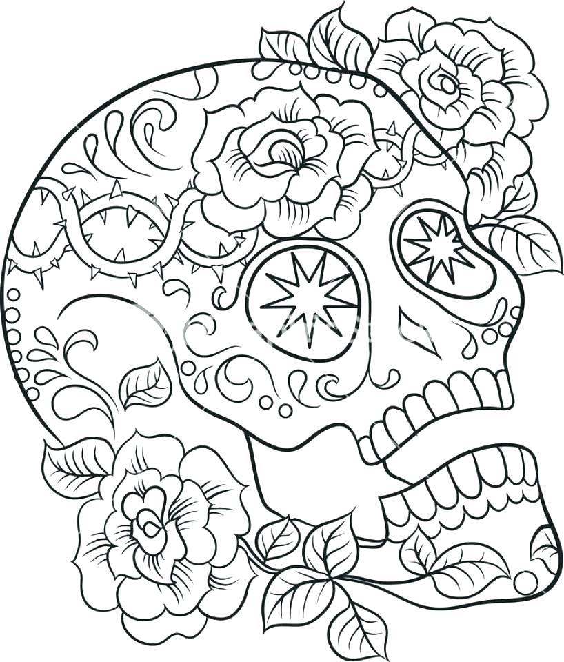 818x960 Sugar Skull Coloring Pages Pdf Free Printable Coloring Sugar Skull