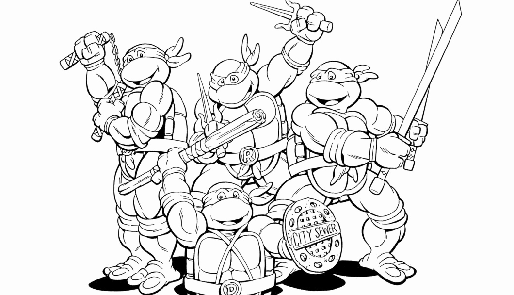 1060x608 Free Turtle Coloring Pages Teenage Mutant Ninja Turtles Coloring
