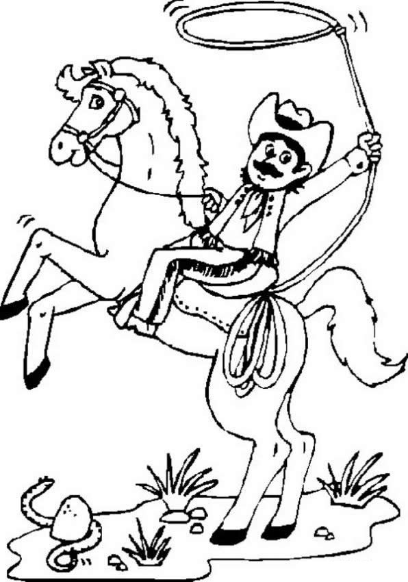 Cowboy Coloring Pages 360coloringpages 596x850 Cowboy Coloring Pages 360coloringpages