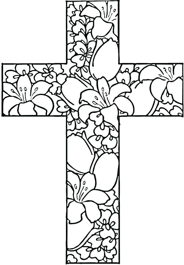 600x862 Cross Coloring Pages Printable Cross Outline Coloring Page Cross
