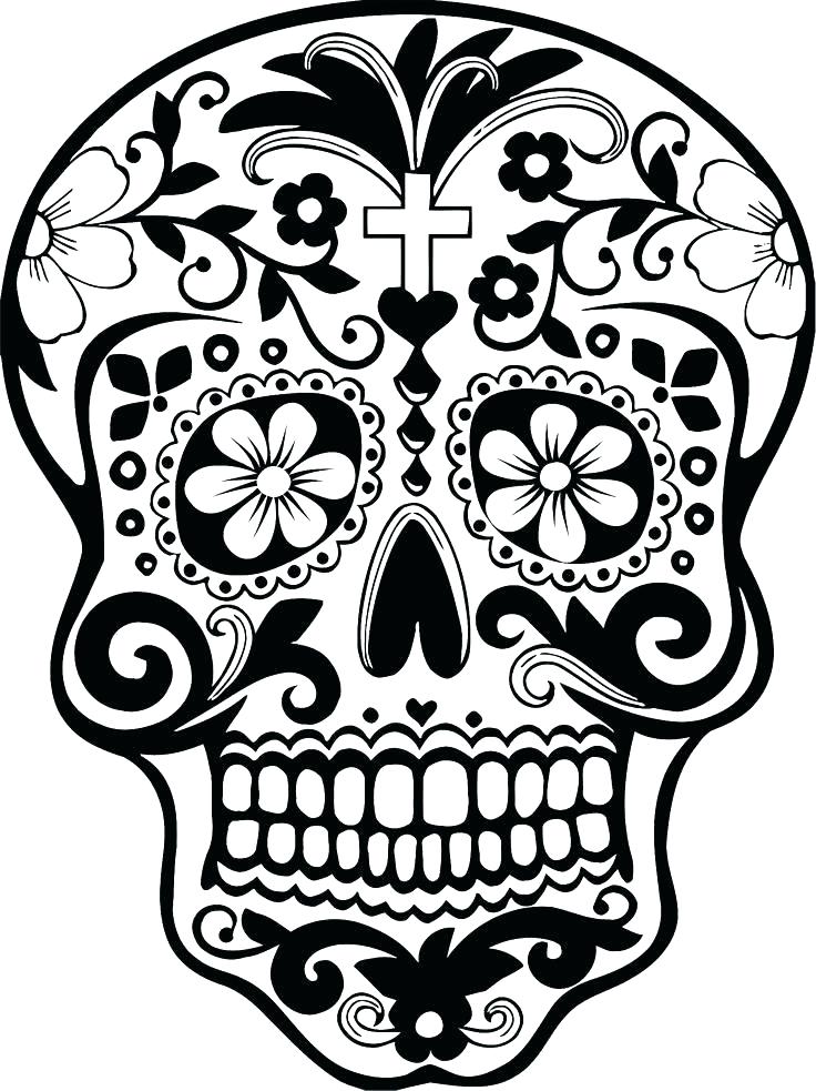 Free Printable Sugar Skull Coloring Pages Day Of The Dead Coloring 736x983 Free Printable Sugar Skull Coloring Pages Day Of The Dead Coloring