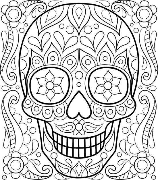 Free Sugar Skull Coloring Page By Thaneeya Mcardle Davlin 550x627 Free Sugar Skull Coloring Page By Thaneeya Mcardle Davlin