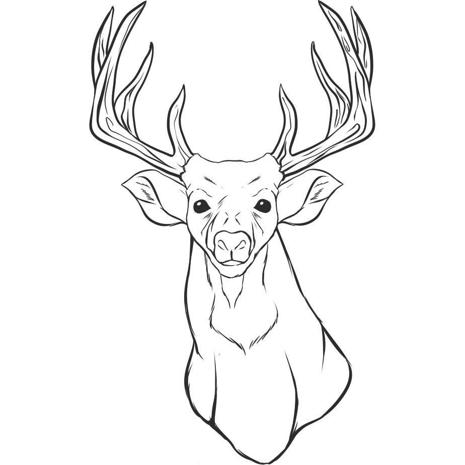 924x924 Coloring Pages Of Reindeer Antlers New Free Printable Deer