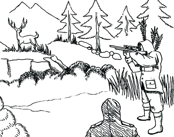600x473 Deer Hunter Coloring Pages