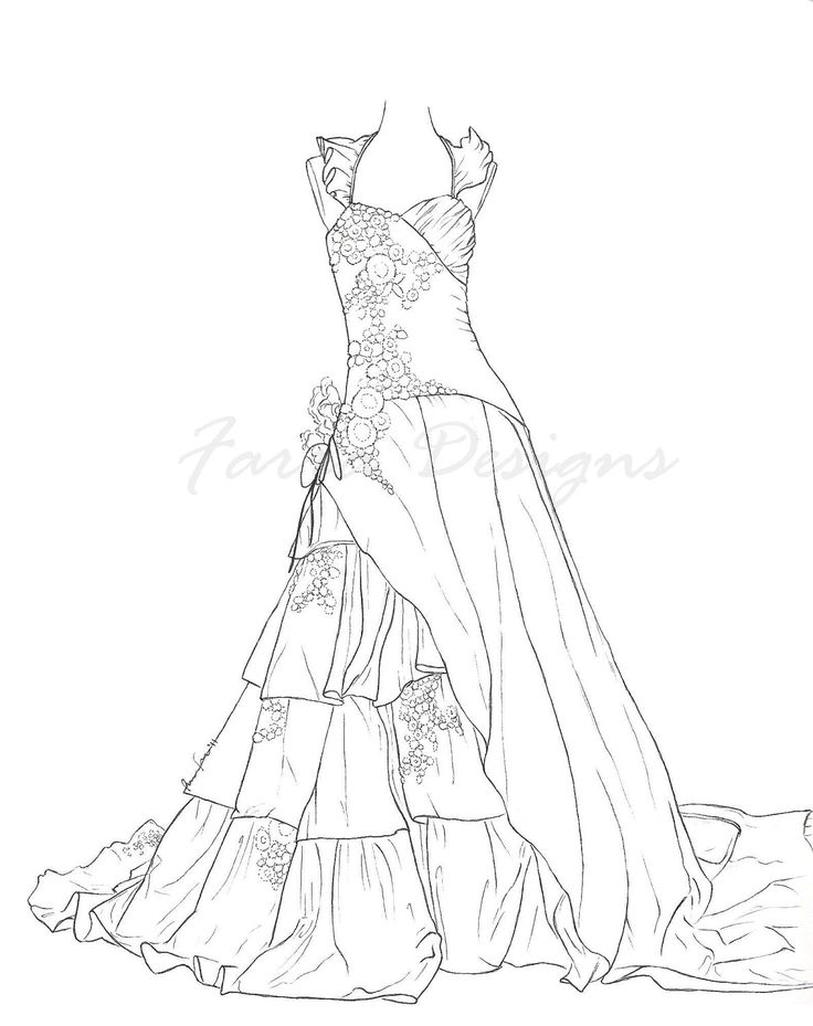 Free Printable Detailed Wedding Dresses Adult Coloring Pages Free 736x929 Free Printable Detailed Wedding Dresses Adult Coloring Pages Free